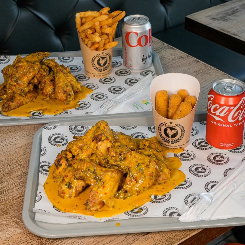 Peri Peri Chickens served at Poco Loco Takeaway in Wishaw